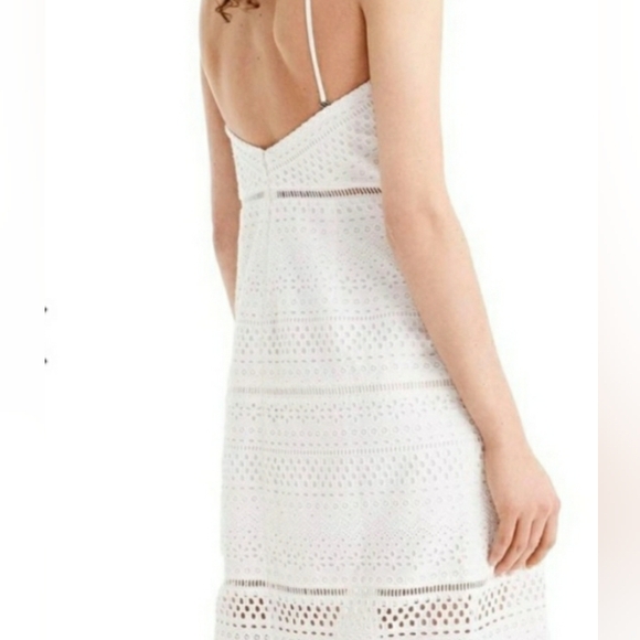 J. Crew White Halter Eyelet Cotton Dress Size 2 - Picture 4 of 5